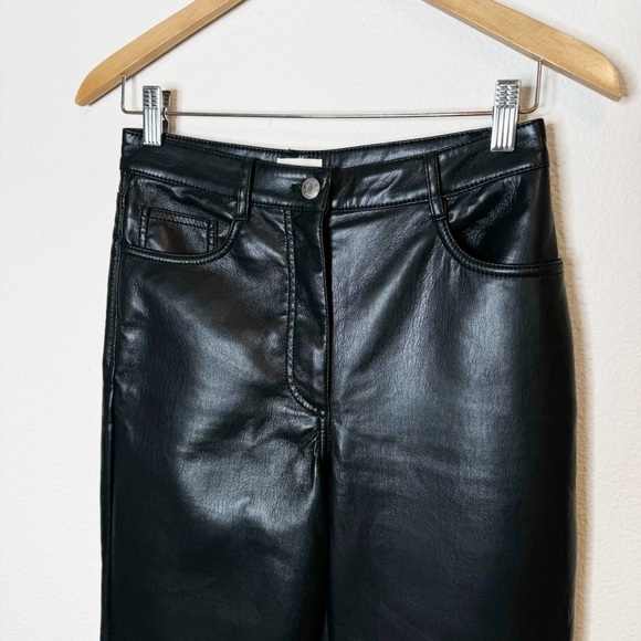 Aritzia Wilfred Black Faux Leather The Melina Pants - Picture 3 of 7